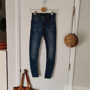 EUC Zara Trafaluc Embrace Jeggings- Size 2, Distressed Blue Denim